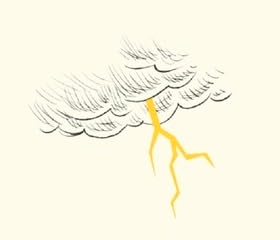 Tundering Lightning Sign From Above